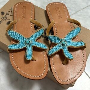 Mystique sz 8 beautiful Turquoise Starfish sandal